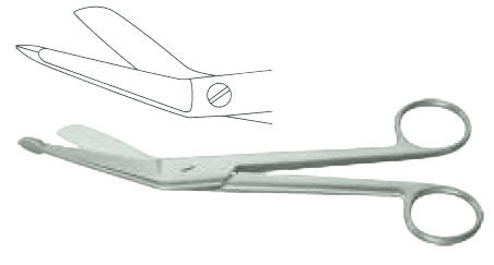 Ножицi медичнi для перев'язувального матерiалу, за Лiстером, з пуговкою, горизонтально-зiгнутi, 140 мм Surgimax 04-771-14